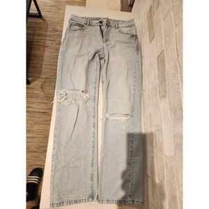 GARAGE DENIM DISTRESSED  STRAIGHT LEG HIGH RISE JEANS WOMENS SZ 26